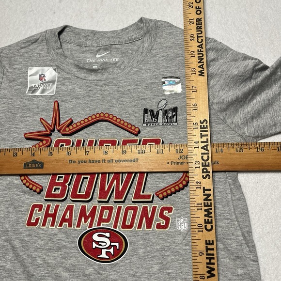 Nike Tee Gray NFL Trophy San Francisco 49ers Super Bowl LVIII Champions Women S - Picture 3 of 7